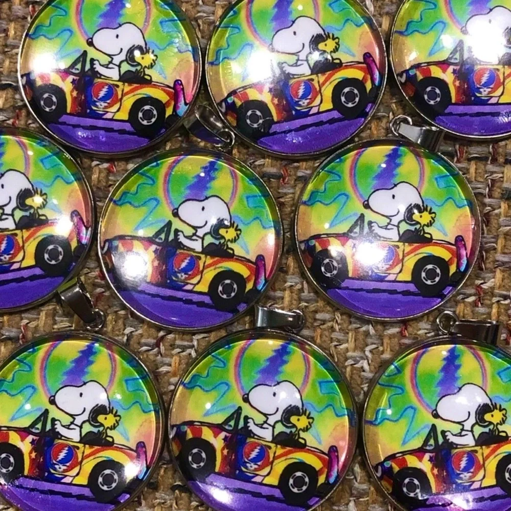 Grateful Dead Keychains SNOOPY WOODSTOCK STEAL YOUR FACE Keychain Custom Made